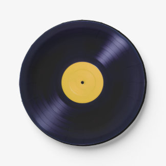 Assiettes En Carton Rétros plats de disque de vinyle de style ancien