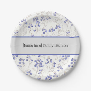 Assiettes En Carton Réunion de famille, Boho Chic Bluebonnets,