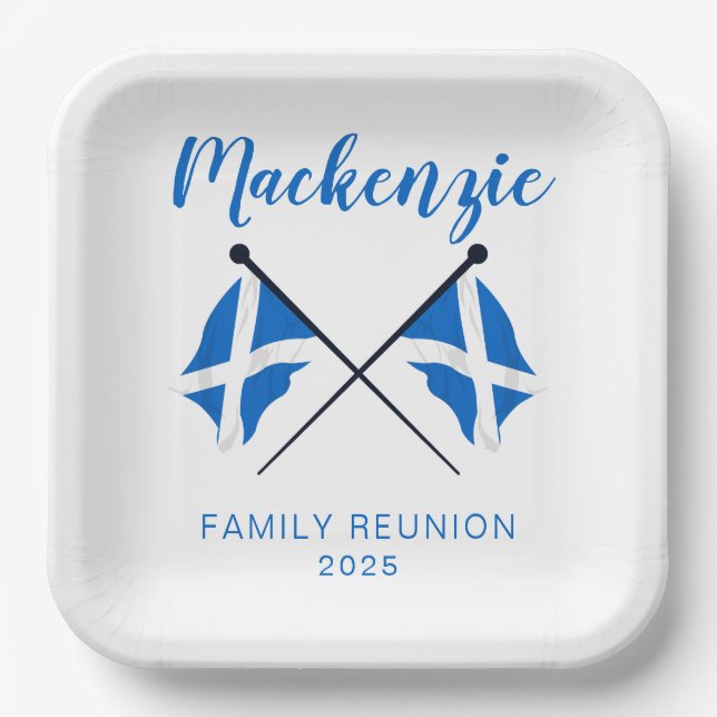 Assiettes En Carton Réunion de famille Drapeaux d'Écosse  (Recto)