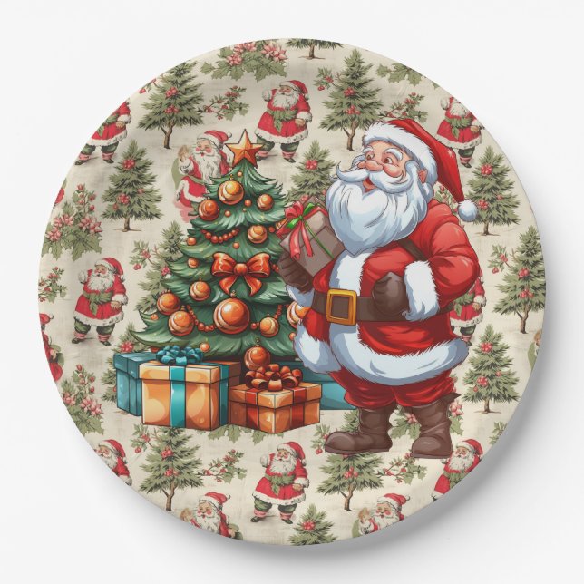 Assiettes En Carton Réveillon de Noël (Devant)