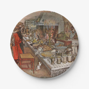 Assiettes En Carton Réveillon de Noël Julaftonen