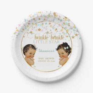 Assiettes En Carton Révélation de genre de bébé étoile scintillante Et