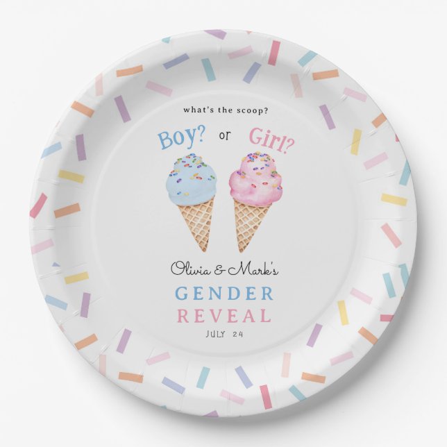 Assiettes En Carton Révélation du genre de la chaîne Icecream (Devant)