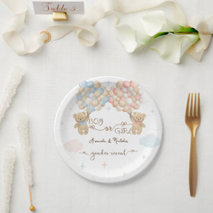 Assiettes En Carton Révélation minimale de genre rose pâle