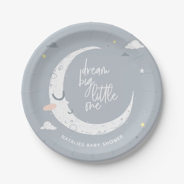Assiettes En Carton Rêver grand petit baby shower fête (Devant)