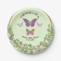 Rêves de papillons : Plaques de papier Baby shower