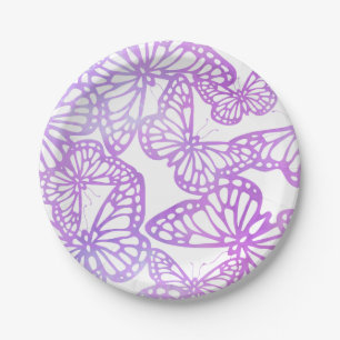 Assiettes En Carton Rêves papillons (Lavande)