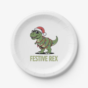 Assiettes En Carton Rex Dinosaure Festif Joie de Fête