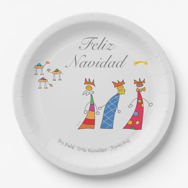 Assiettes En Carton Reyes Magos de Oriente (Devant)