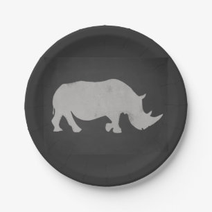 Assiettes En Carton Rhinocéros de craie