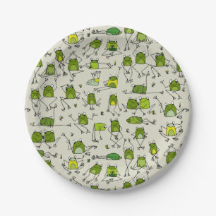 Assiettes En Carton Ribbit de grenouilles vertes Super