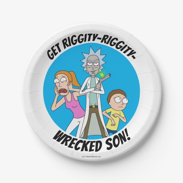 Assiettes En Carton RICK ET MORTY™ | Rick, Morty et Summer (Devant)