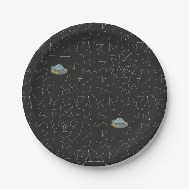 Assiettes En Carton RICK ET MORTY™ | Rick Motif Constellation (Devant)