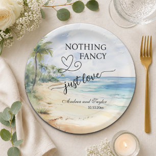 Assiettes En Carton Rien de Fantaisie Juste un Élégant Mariage Amoureu