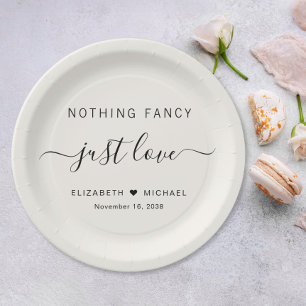 Assiettes En Carton Rien de Fantaisiste Juste de l'Amour Crème Mariage