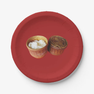 Assiettes En Carton Riz chiche [Khao Niao] Cuisine thaïlandaise laotie