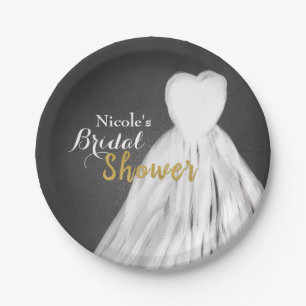 Assiettes En Carton Robe de Mariée Tableau Shower de Mariée