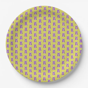 Assiettes En Carton Robe violette en croix