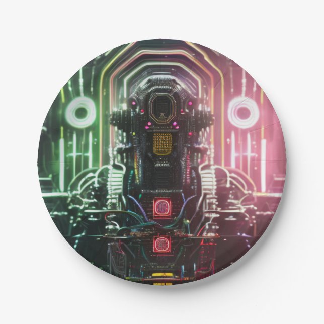 Assiettes En Carton Robot 1 plaques papier (Devant)