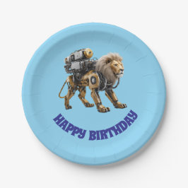 Assiettes En Carton Robot Lion