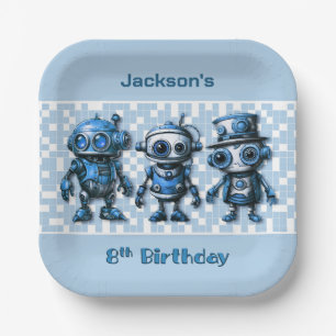 Assiettes En Carton Robot Thème 8ème anniversaire Plaques de fête