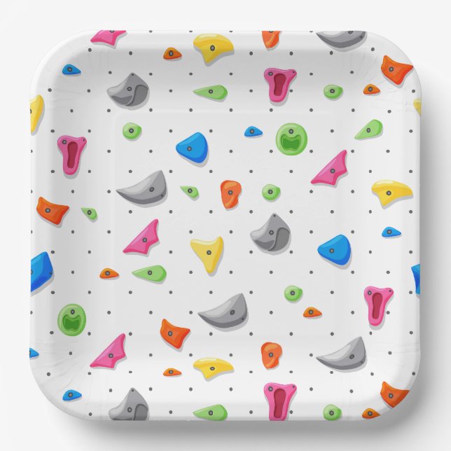 Assiettes En Carton Rock Escalade Wall Anniversaire (Recto)