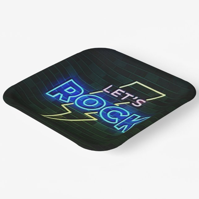 Assiettes En Carton Rock Lightning Bolt 2 (Angulaire)