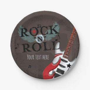 Assiettes En Carton Rock N Roll Star Grunge Fête d'anniversaire