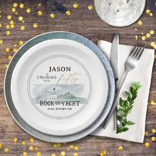 Assiettes En Carton Rock the Yacht 50th Birthday Personnalisé