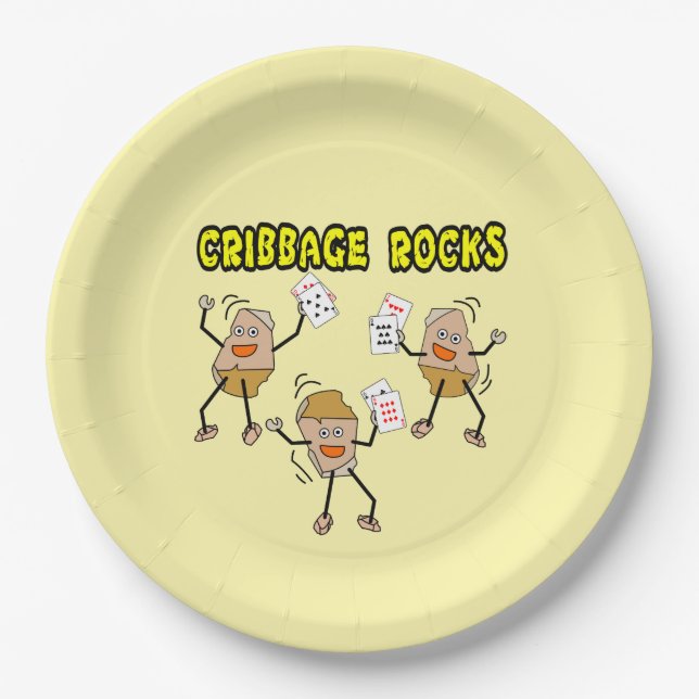 Assiettes En Carton Rocks de Cribbage (Devant)