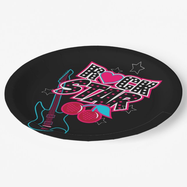 Assiettes En Carton Rockstar (Angle)