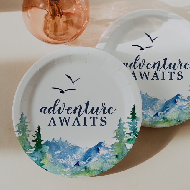Assiettes En Carton Rocky Mountain Adventure Attend le Baby shower (Créateur téléchargé)