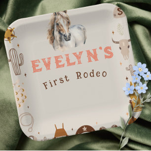 Assiettes En Carton Rodéo Enfant Cow-boy Rustique Western  