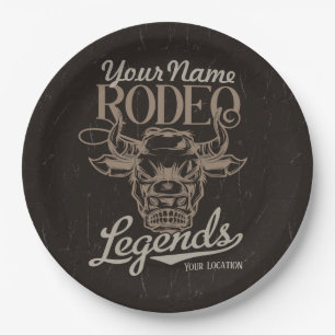 Assiettes En Carton Rodéo personnalisé Old West Steer Roping Légendes