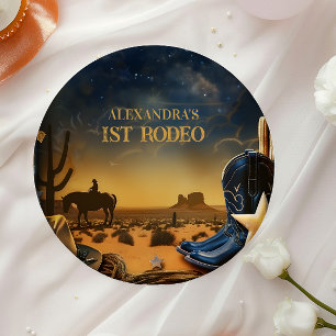 Assiettes En Carton Rodéo pour le 1er anniversaire de Cowboy Western S