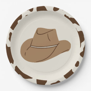 Assiettes En Carton Rodéo Sud Neutre Cowboy Plaque papier d'anniversai