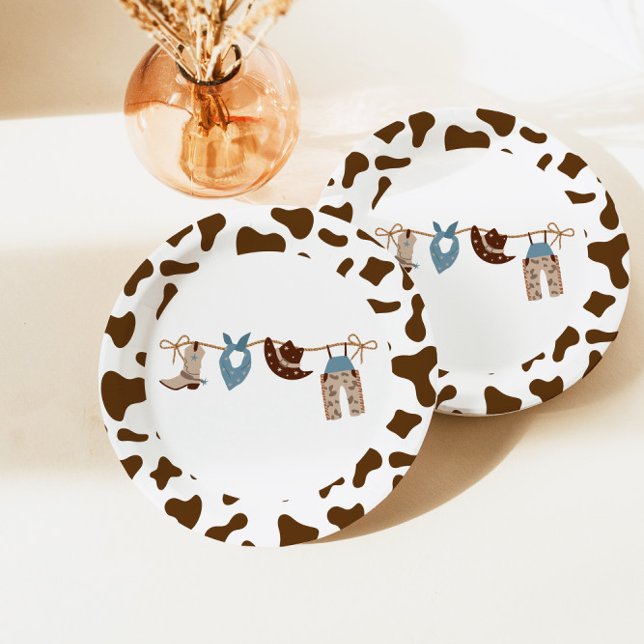 Assiettes En Carton Rodeo Western Cowboy Baby shower (Créateur téléchargé)