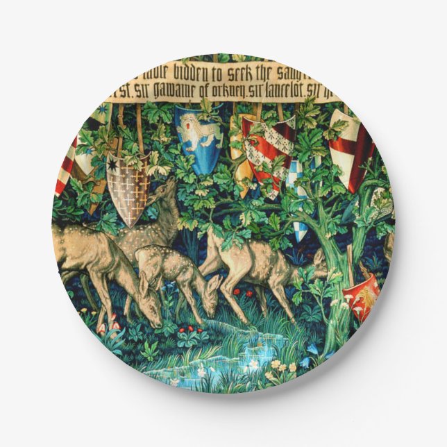 Assiettes En Carton Roi médiéval Arthur William Morris (Devant)
