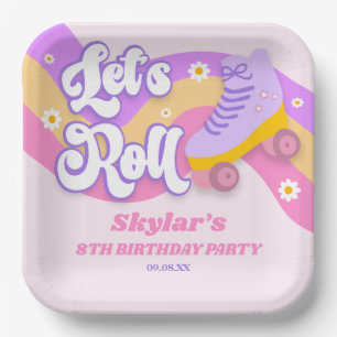 Assiettes En Carton Roll Roller Patinage Patinage Anniversaire