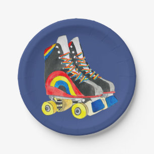 Assiettes En Carton Rollerskates art des années quatre-vingts