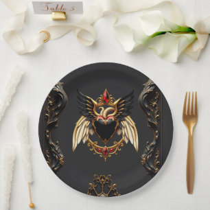 Assiettes En Carton Romance gothique, Dans l'ombre de l'amour.