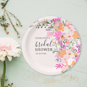 Assiettes En Carton Romantique pastel fleurs sauvages printemps nuptia