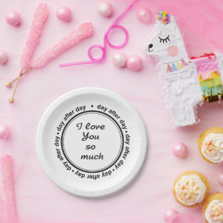 Assiettes En Carton Romantique Pour Lui, Elle, Je T'Aime