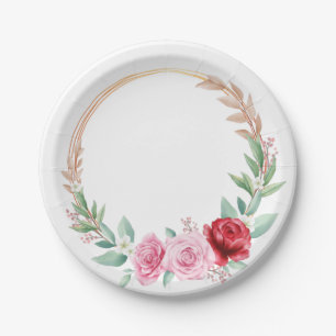Assiettes En Carton Romantique Victorian Rose Garden Plaque papier