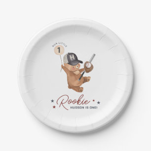 Assiettes En Carton Rookie 1er Ours d'anniversaire