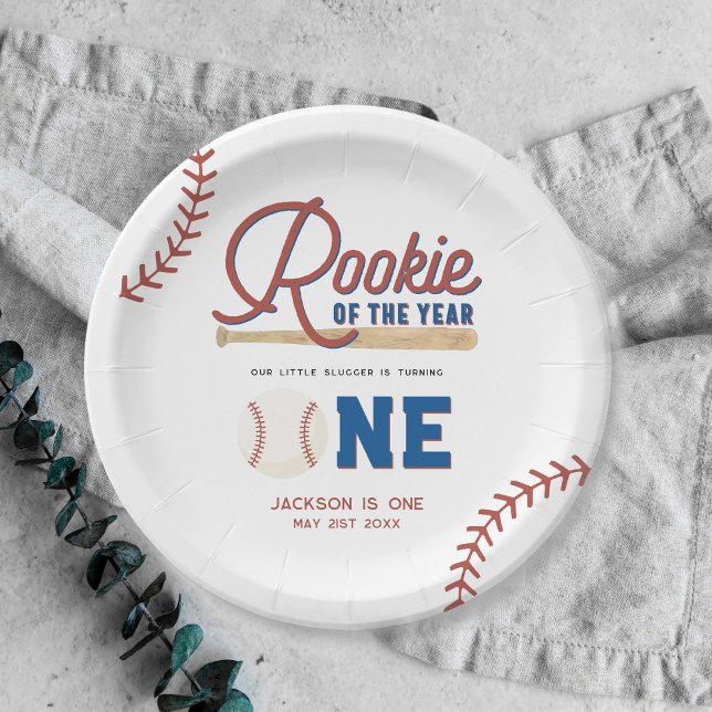 Assiettes En Carton Rookie de l'année Baseball 1er anniversaire fête (Créateur téléchargé)