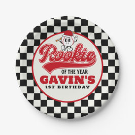 Assiettes En Carton Rookie De L'Année Baseball Personnalisé Anniversai