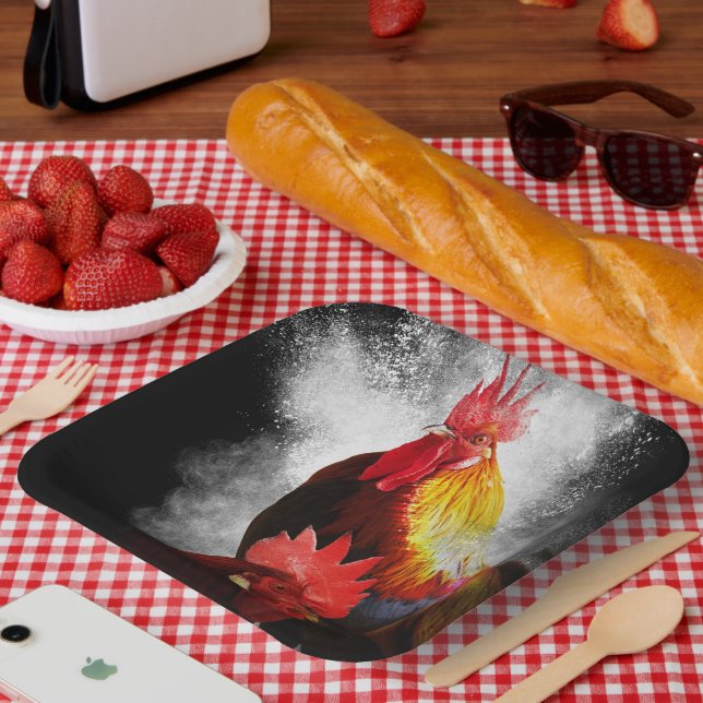 Assiettes En Carton Rooster (Pique-nique)