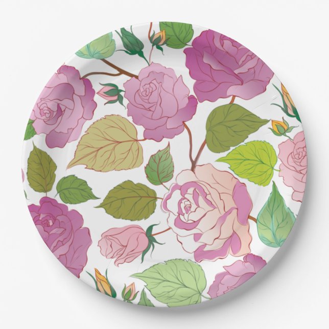Assiettes En Carton Rose 17 (Devant)