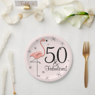 Assiettes En Carton Rose 50 de Flamant rose et plaque à papier